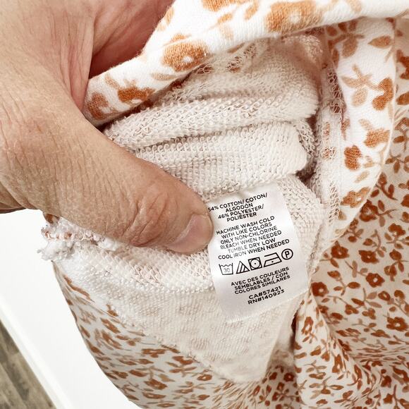 [Lou & Grey] Flower Cozy Cotton Terry Sweatshirt Long Sleeve Crew Neck Sz Medium - Picture 9 of 11